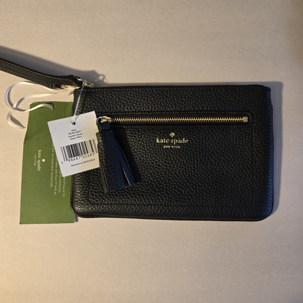 Kate Spade Black Leather Wristlet